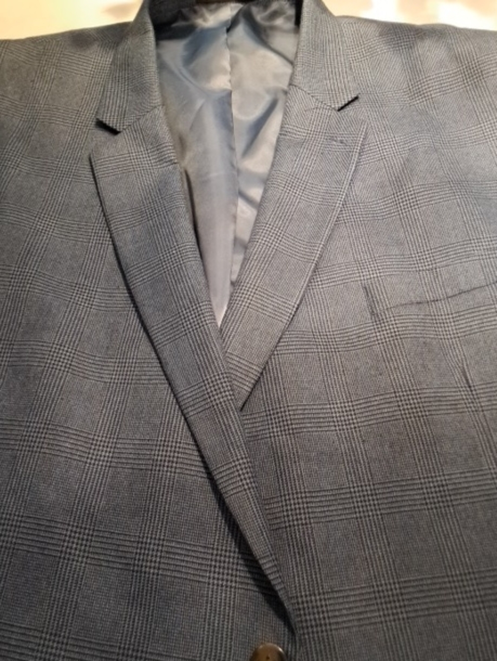 Chaps Men's Blue Gray Blazer - Classic Two-Button Sport Coat